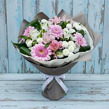 Букет цветов из:  Герберы, Альстромерии и Хризантемы в Корфовский