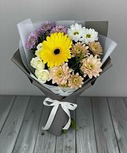 Букет цветов из:  Розы, Герберы и Хризантемы в Корфовский