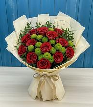 Букет цветов из:  Розы и Хризантемы в Корфовский