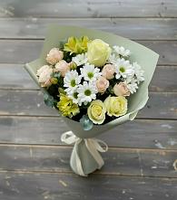 Букет цветов из:  Альстромерии, Розы и Хризантемы #REPLACE_PRED# Корфовский