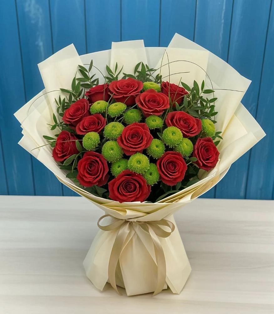 Букет цветов из: Розы и Хризантемы в Корфовский